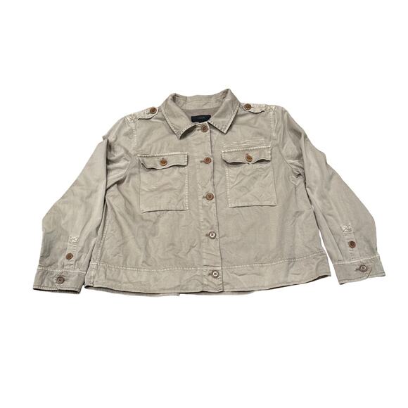 J.Crew Military Downtown Long Sleeve military Field Jacket Tan Women's Large - Picture 1 of 9